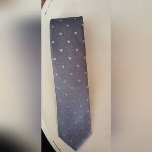 Polka Dot Tie in Grey and Pink